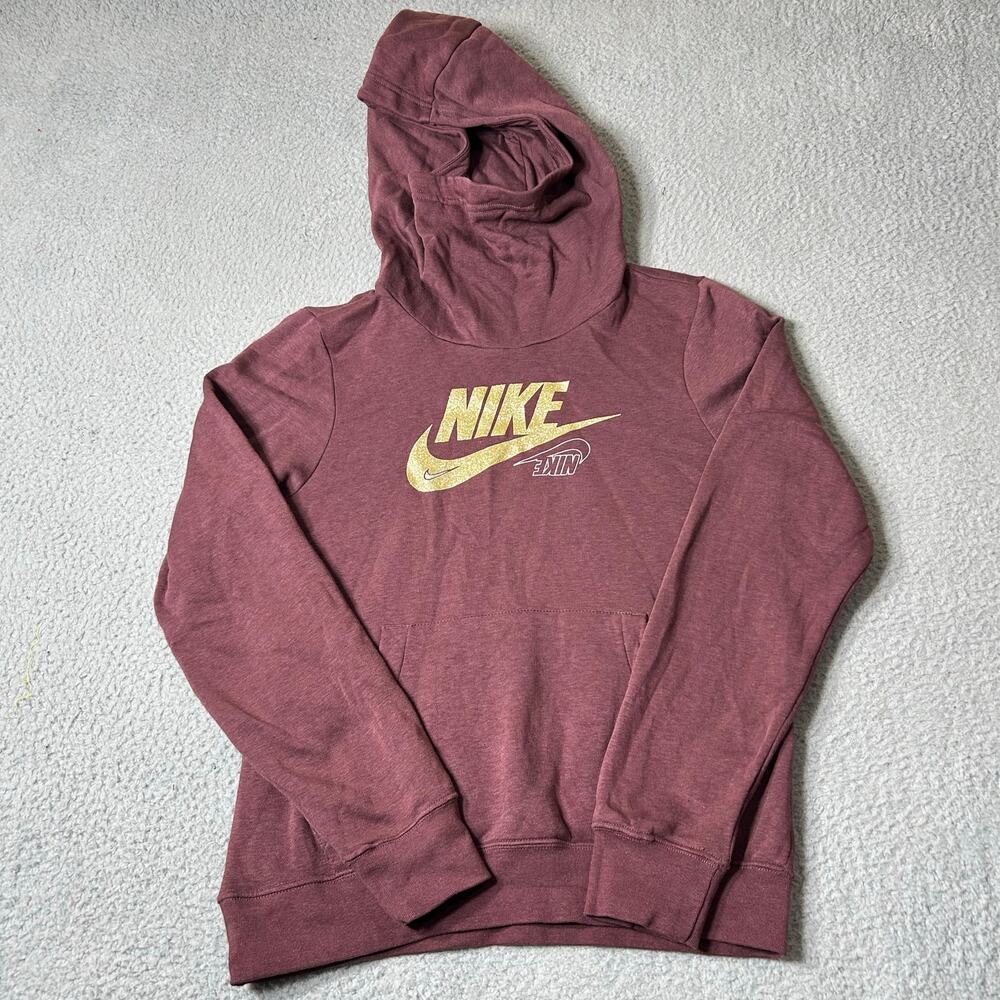 Nike Hoodie Womens XS Maroon Long Sleeve Pullover Soft Hoodie